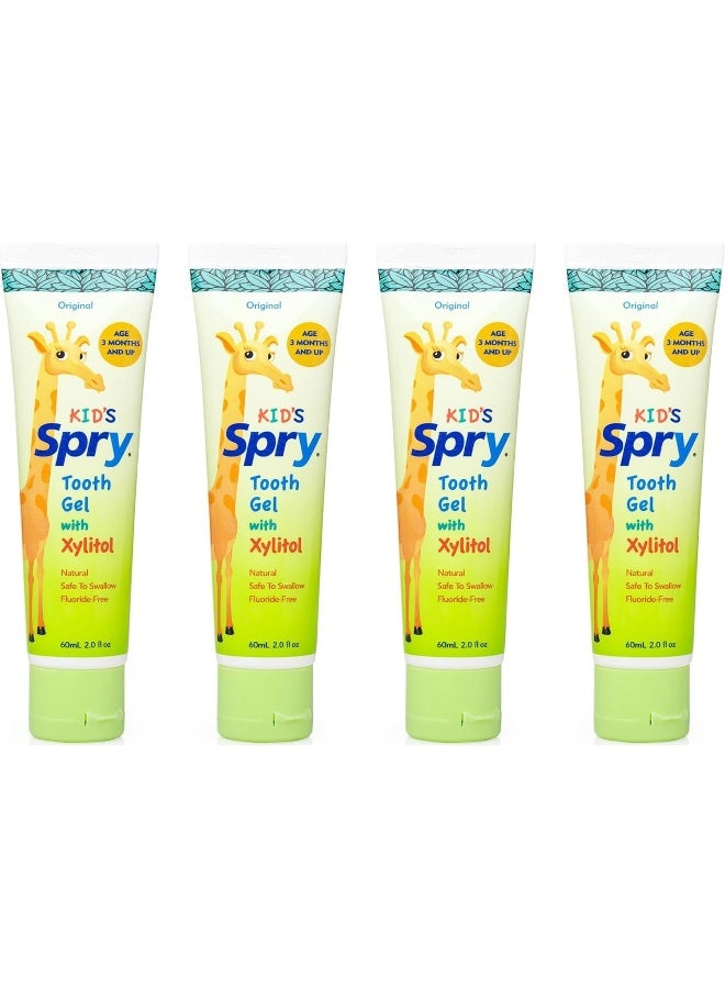 Spry Xlear - Kid's Tooth Gel with Xylitol, Original Flavor 2 oz Tube,Pk of 4 - Image 1